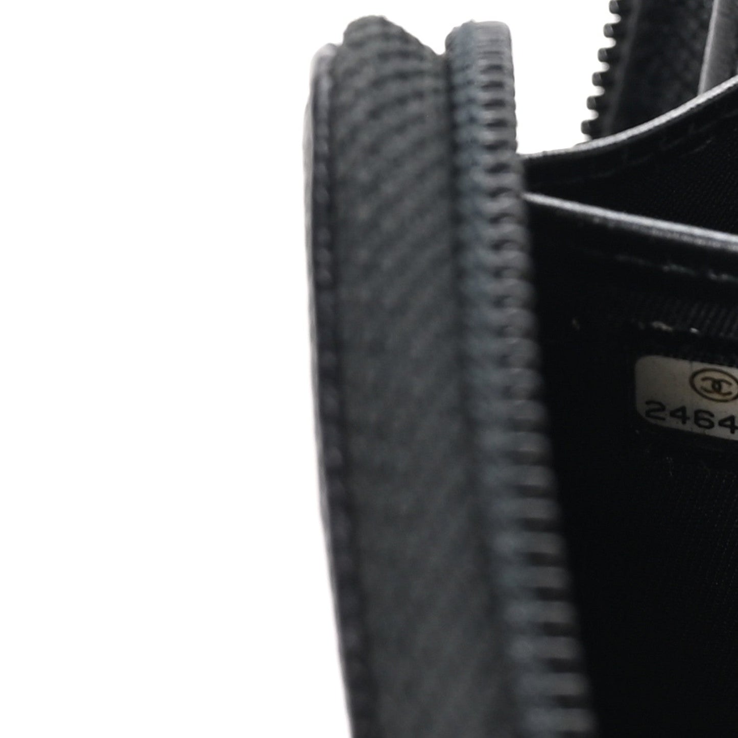 Caviar Chevron Quilted Zip Around Boy Wallet Black