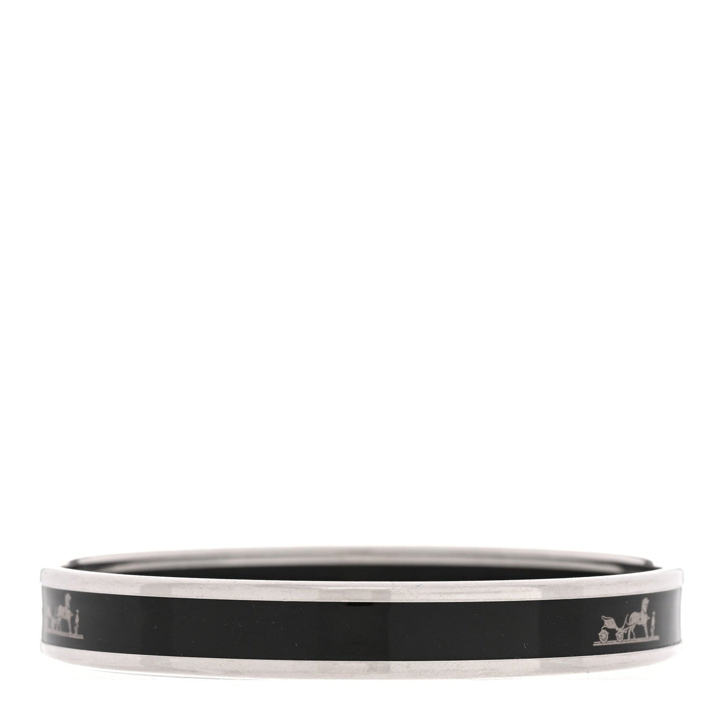 Enamel Printed Narrow Caleche Bracelet Black