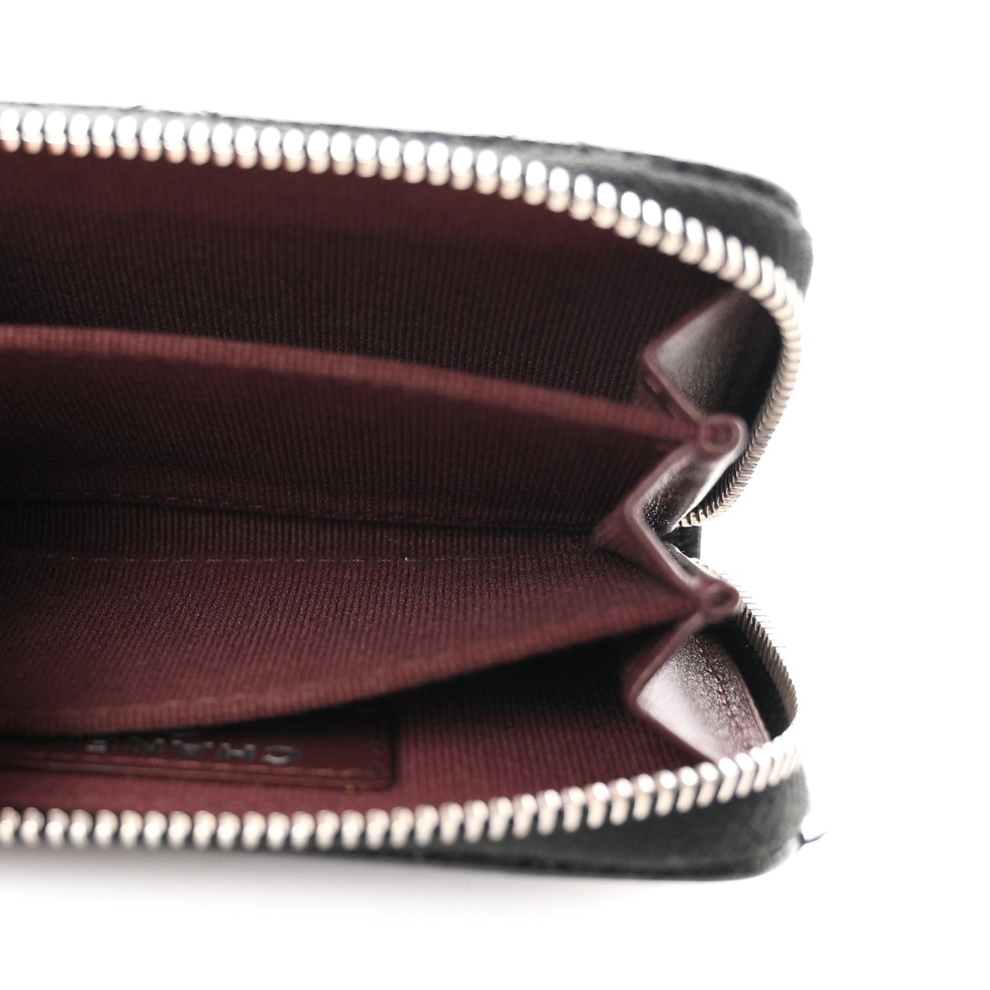 Caviar Quilted Zip Coin Purse Black