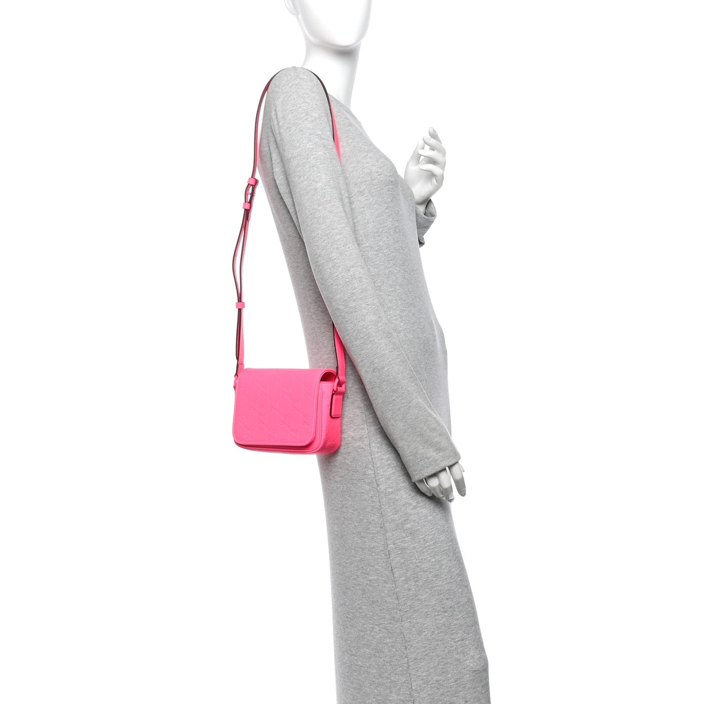 Calfskin GG Rubber effect Super Mini Bag  Pink