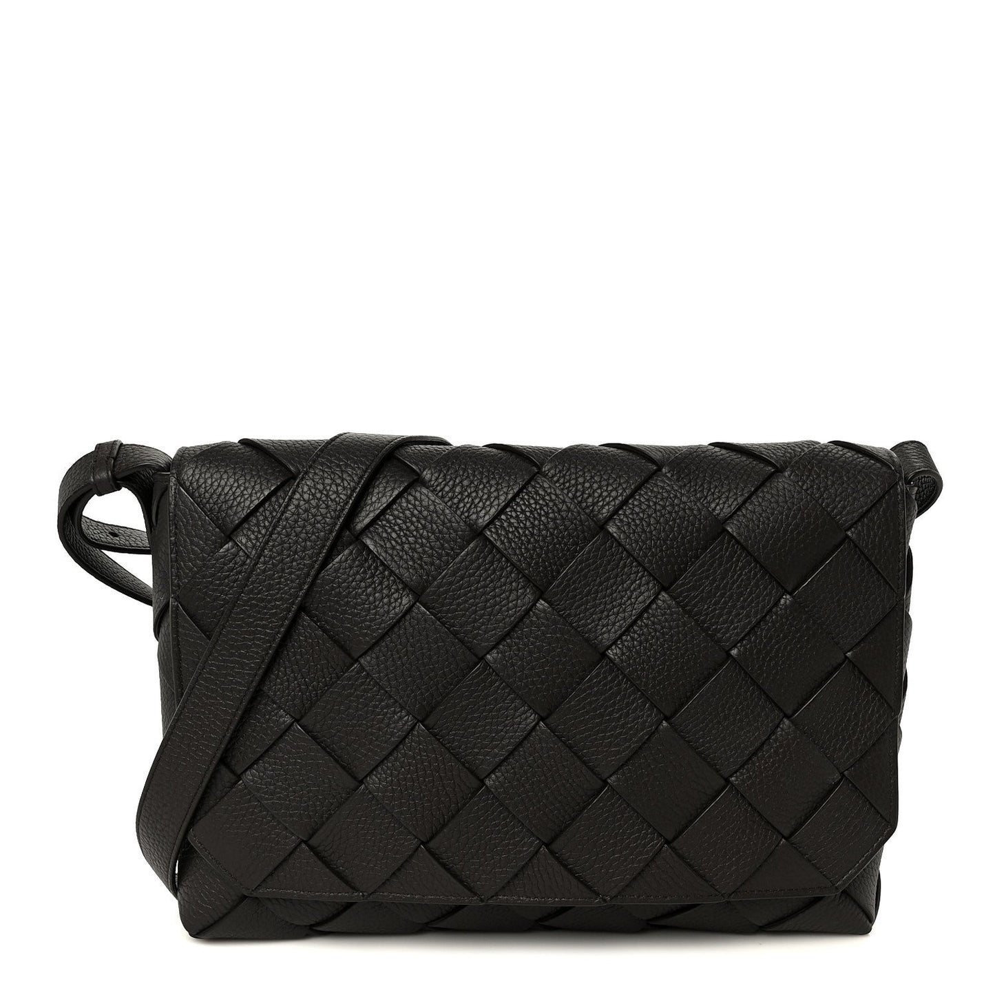 Grained Calfskin Intreccio Large Diago Crossbody Bag Fondant