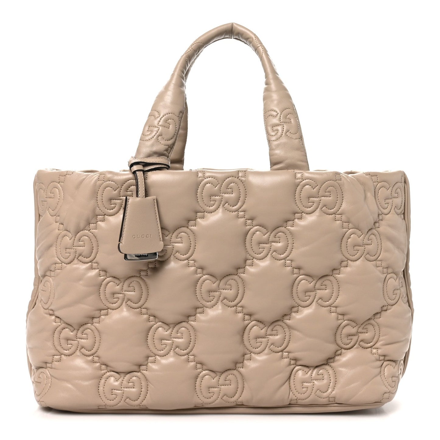 Calfskin GG Matelasse Large Tote Beige