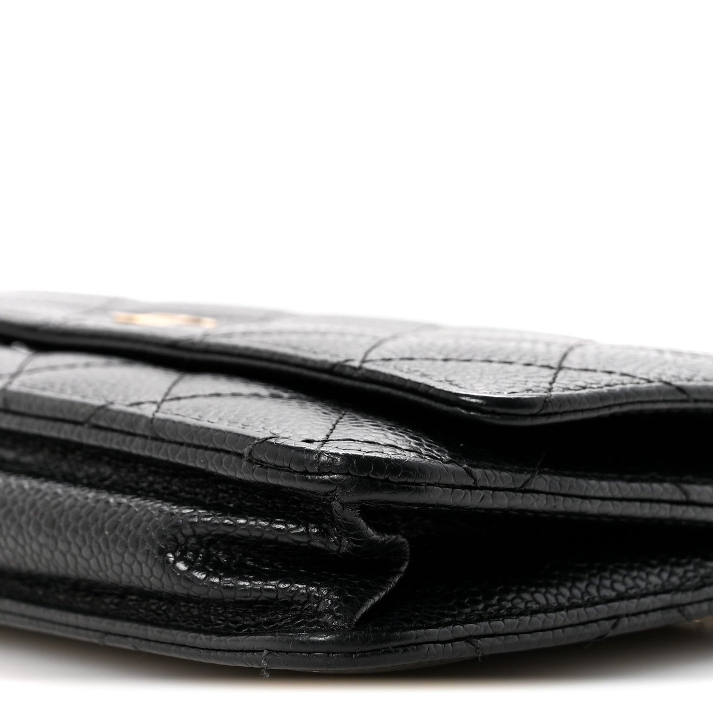 Caviar Quilted Wallet On Chain WOC Black