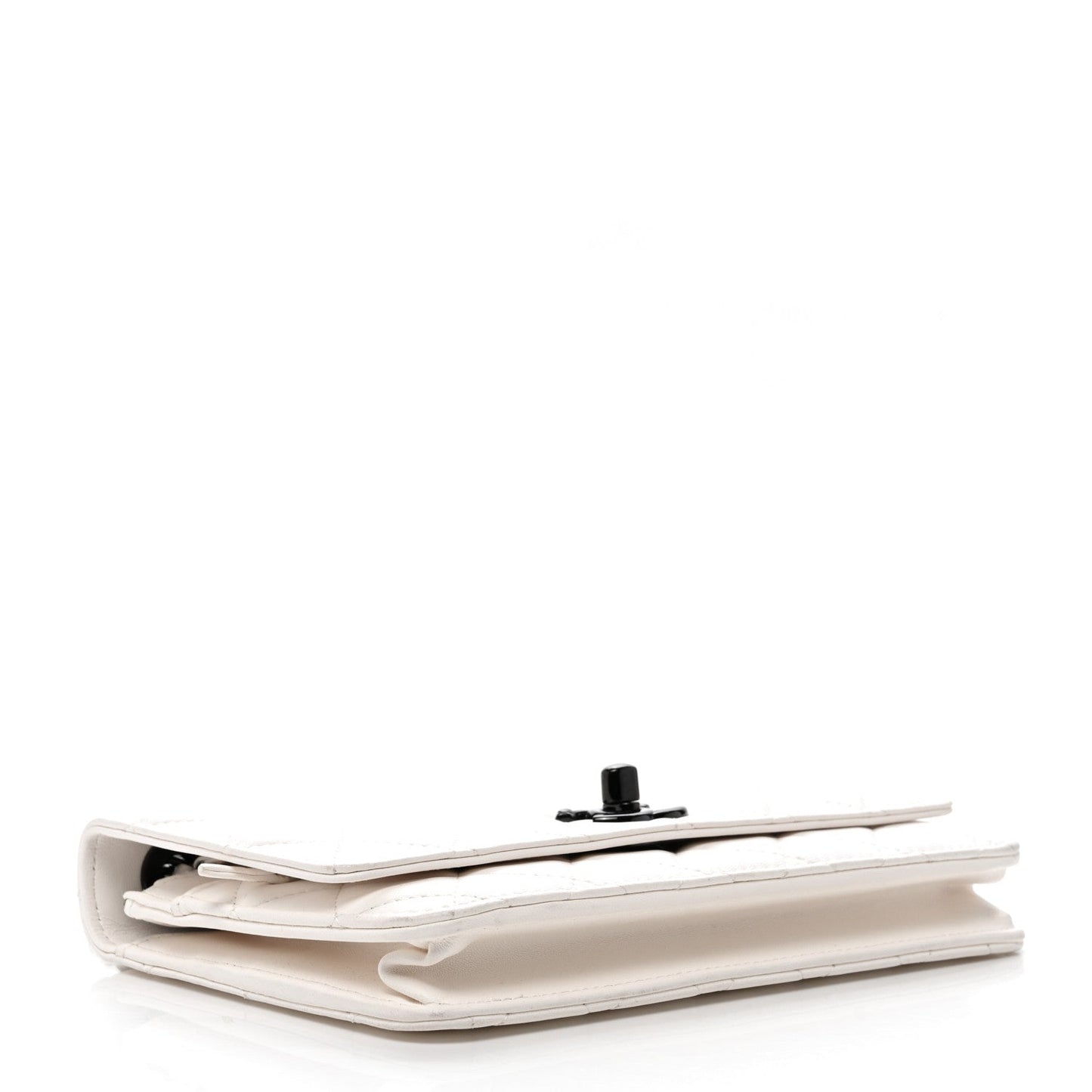 Lambskin Quilted Mini Trendy CC Wallet On Chain WOC White