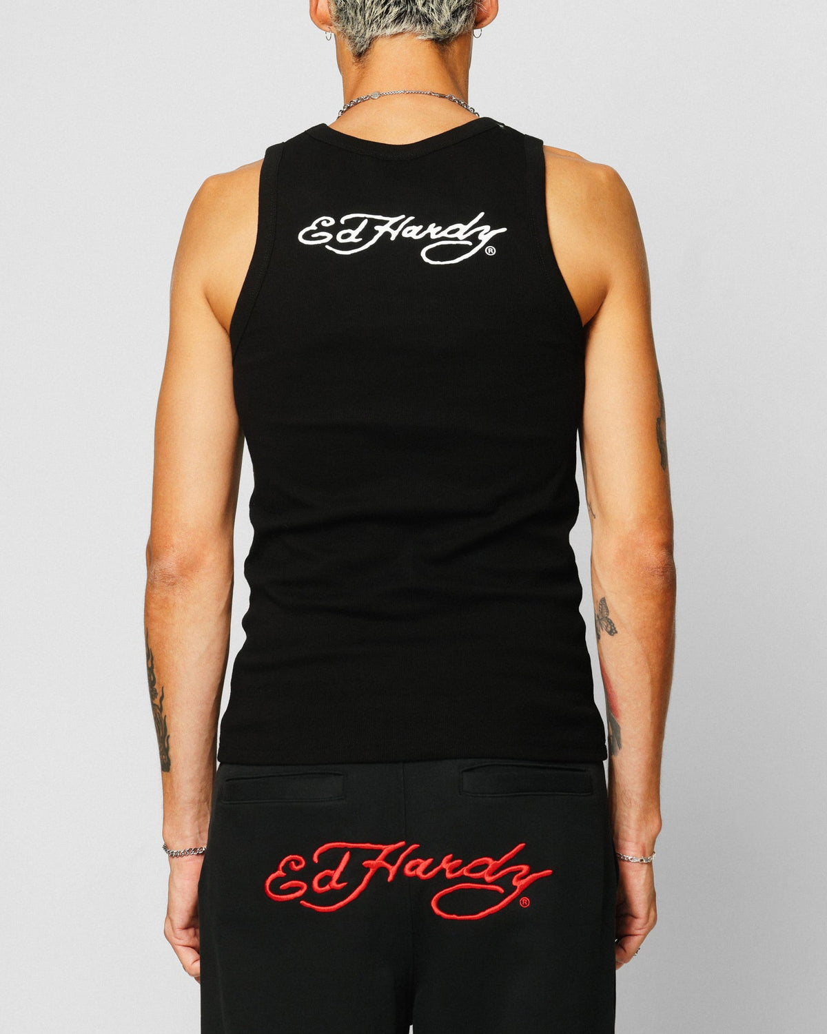 Ed Hardy Dragon Ribbed Muscle Singlet Black