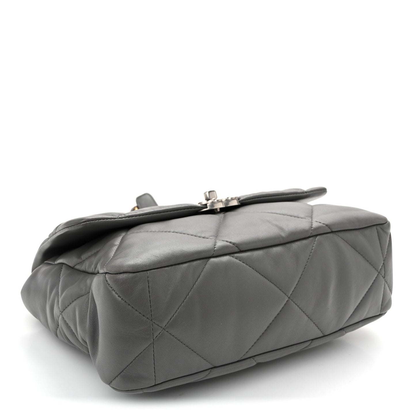 Lambskin Quilted Large Chanel 19 Flap Dark Grey