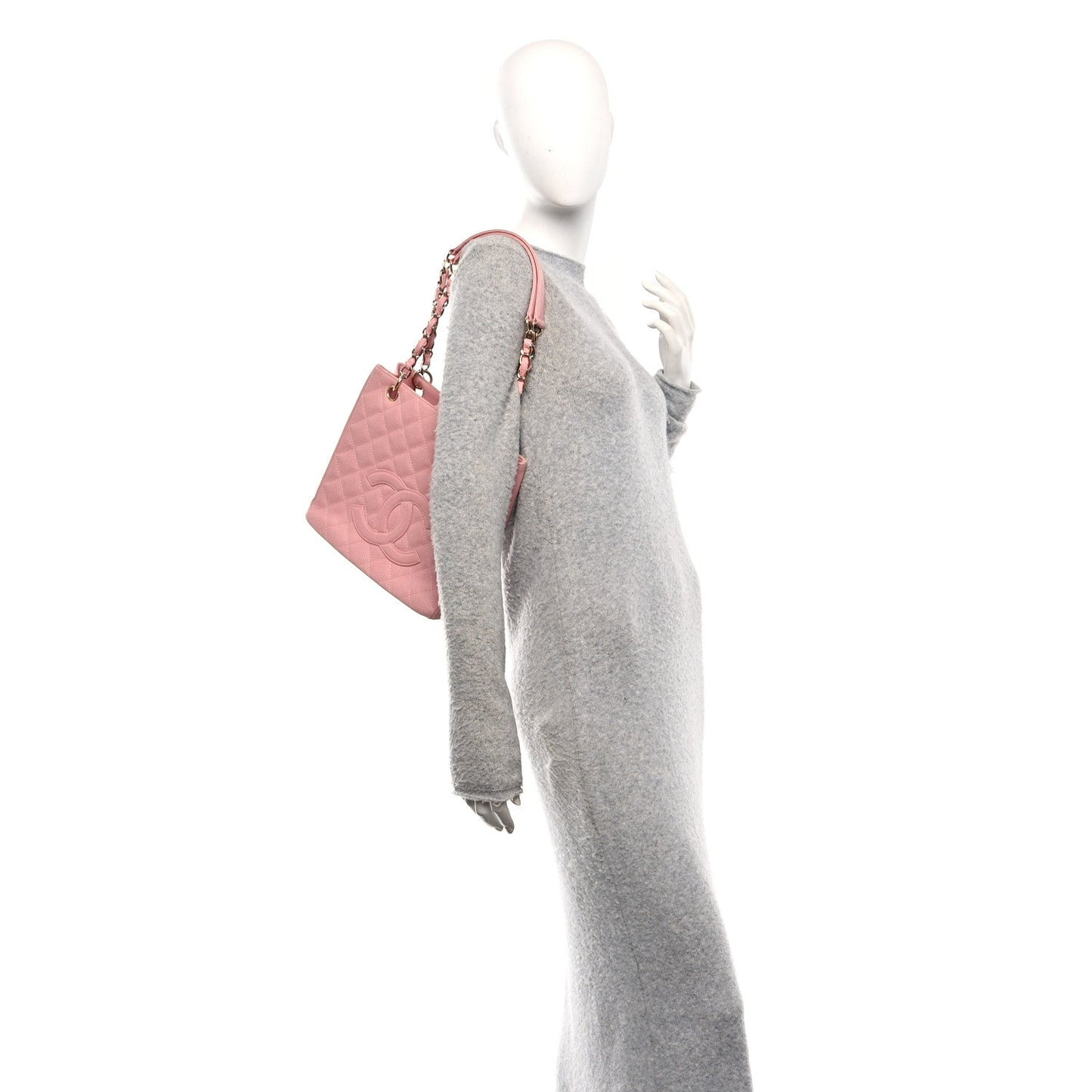 Caviar Quilted Petit Shopping Tote PST Pink