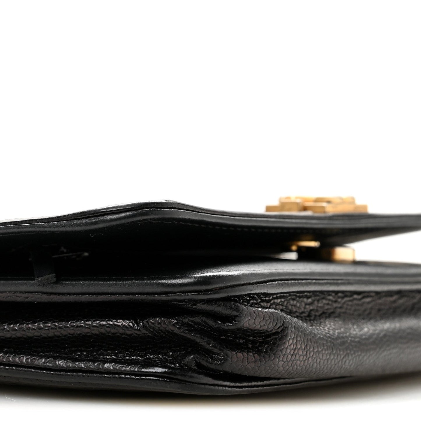 Caviar Chevron Quilted Boy Wallet On Chain WOC Black