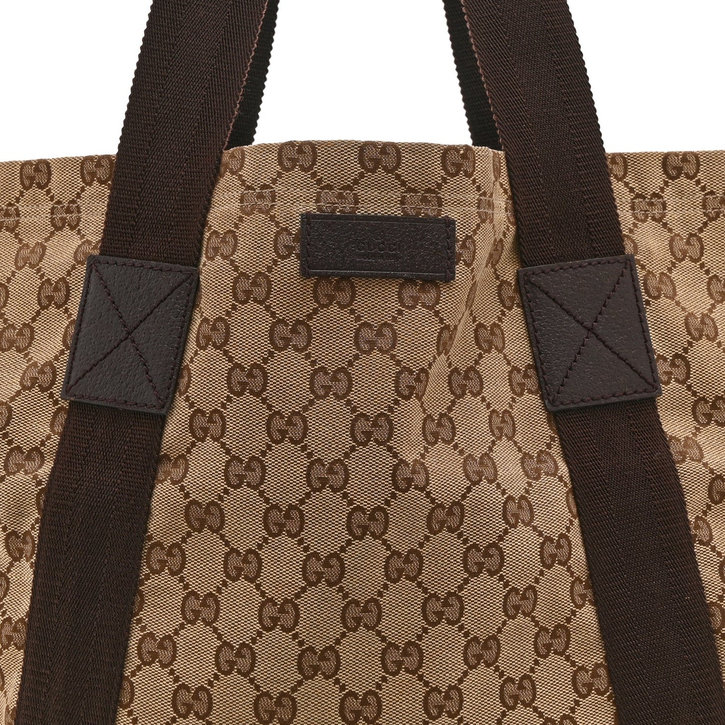 GG Monogram Medium Handle Vertical Tote Bag Dark Brown