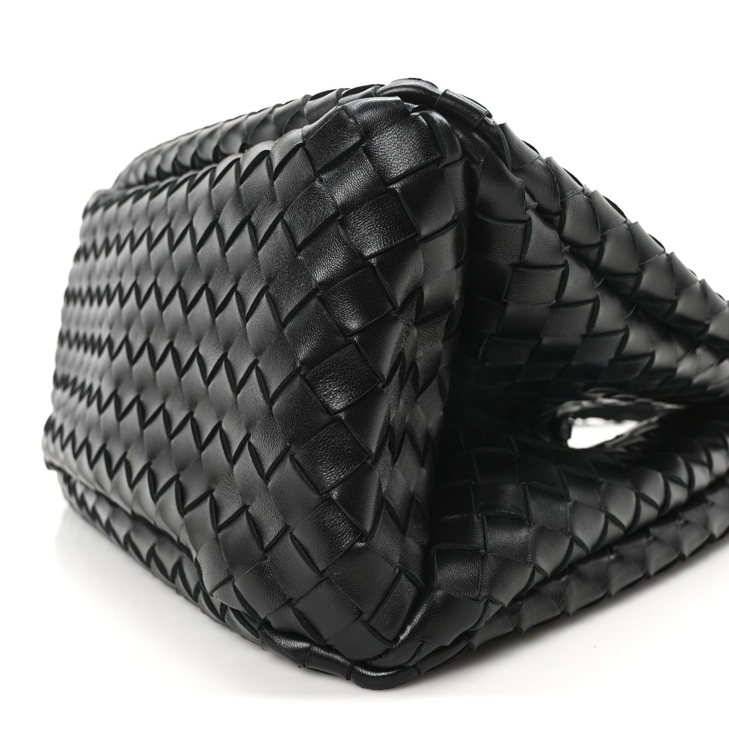 Nappa Intrecciato Medium Campana Shoulder Bag Black