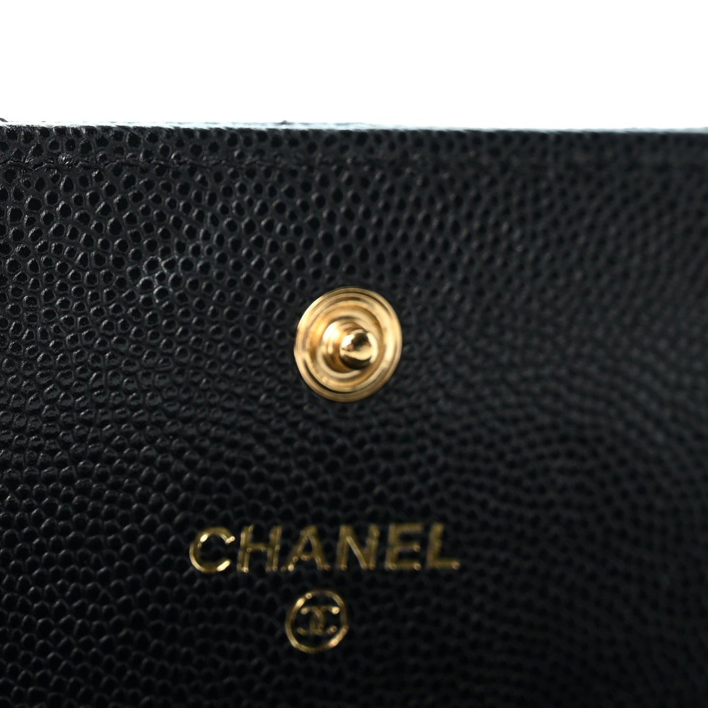 Caviar Quilted Textured CC Flap Wallet Black
