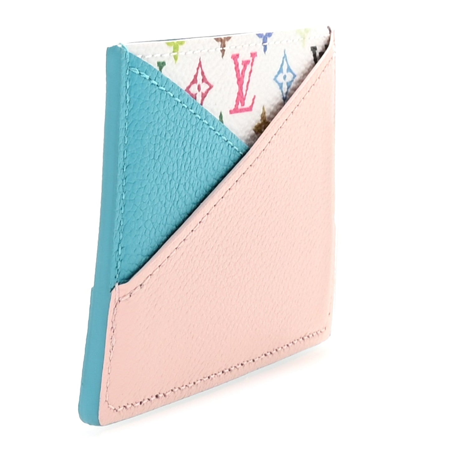 LV X TM Monogram Multicolor Criss-Cross Card Holder Kabira Blue Rose