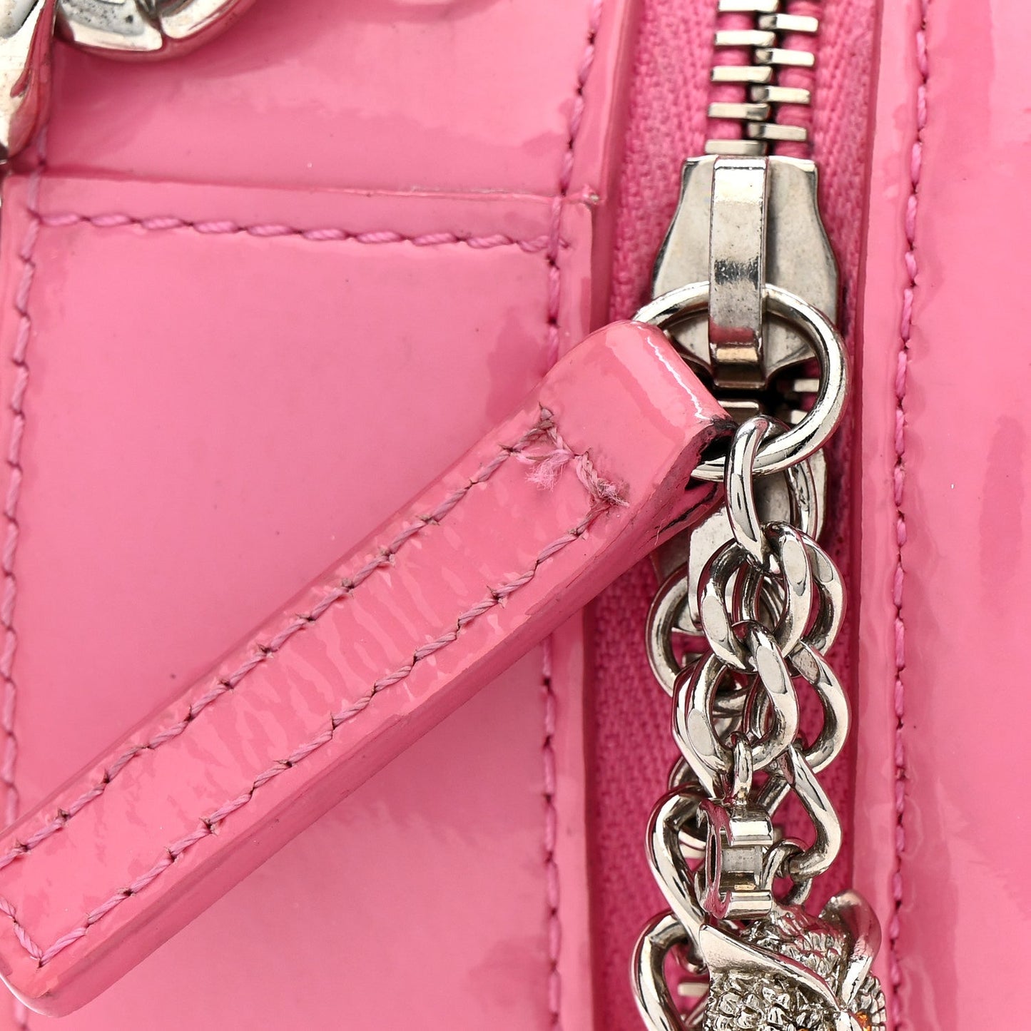 Patent Round As Earth Evening Bag Pink