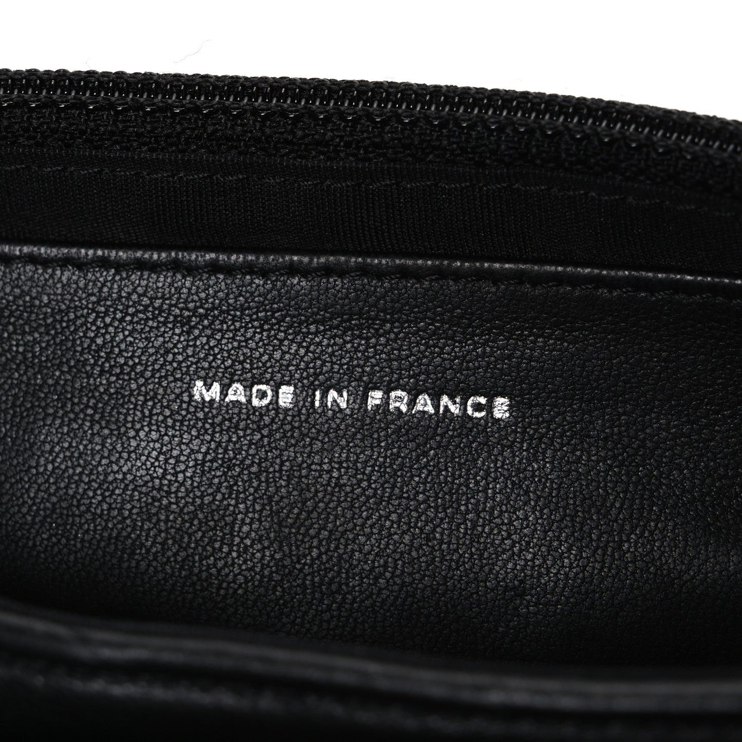 Lambskin Half Moon Wallet On Chain WOC Black