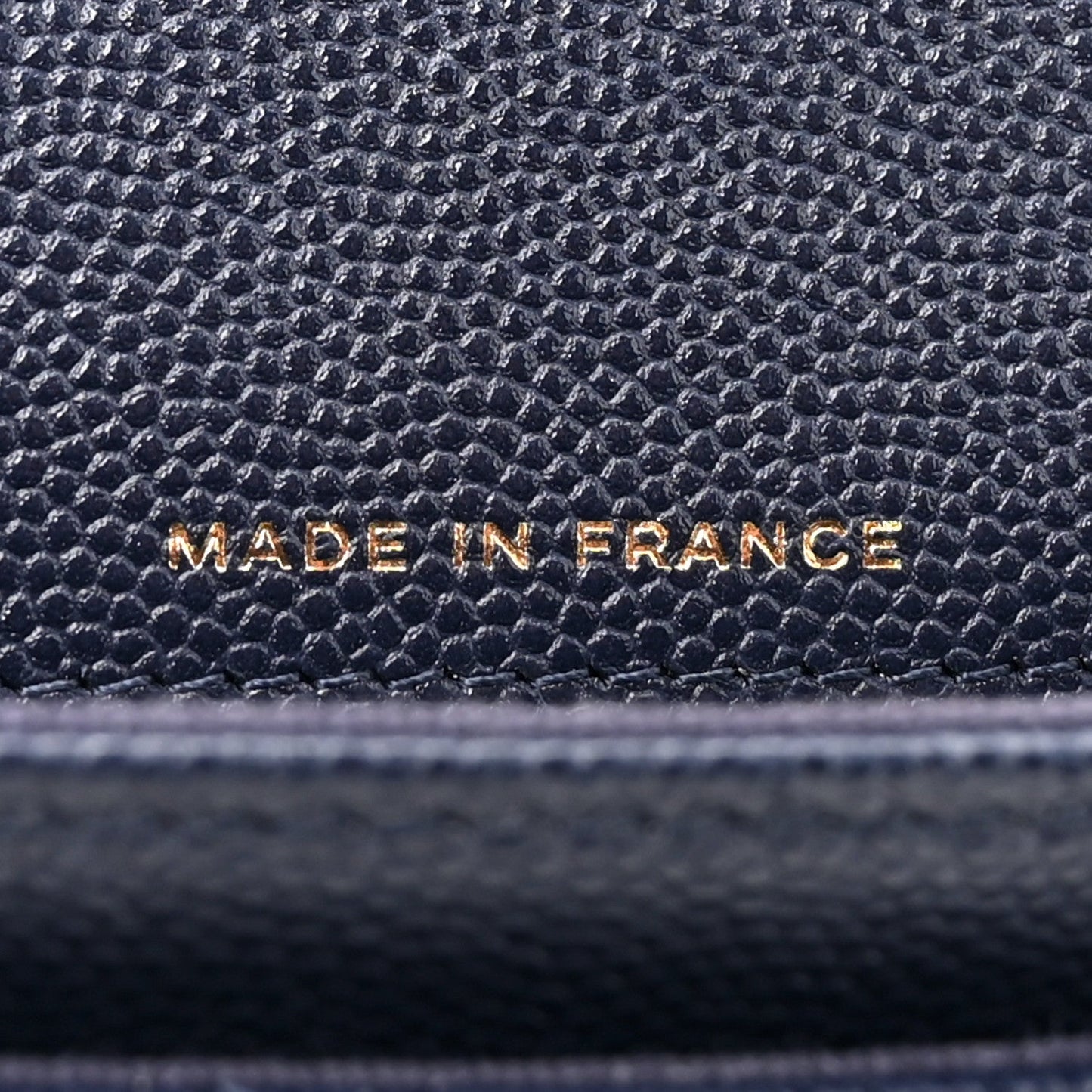 Caviar Quilted Flap Card Holder Wallet Navy Blue