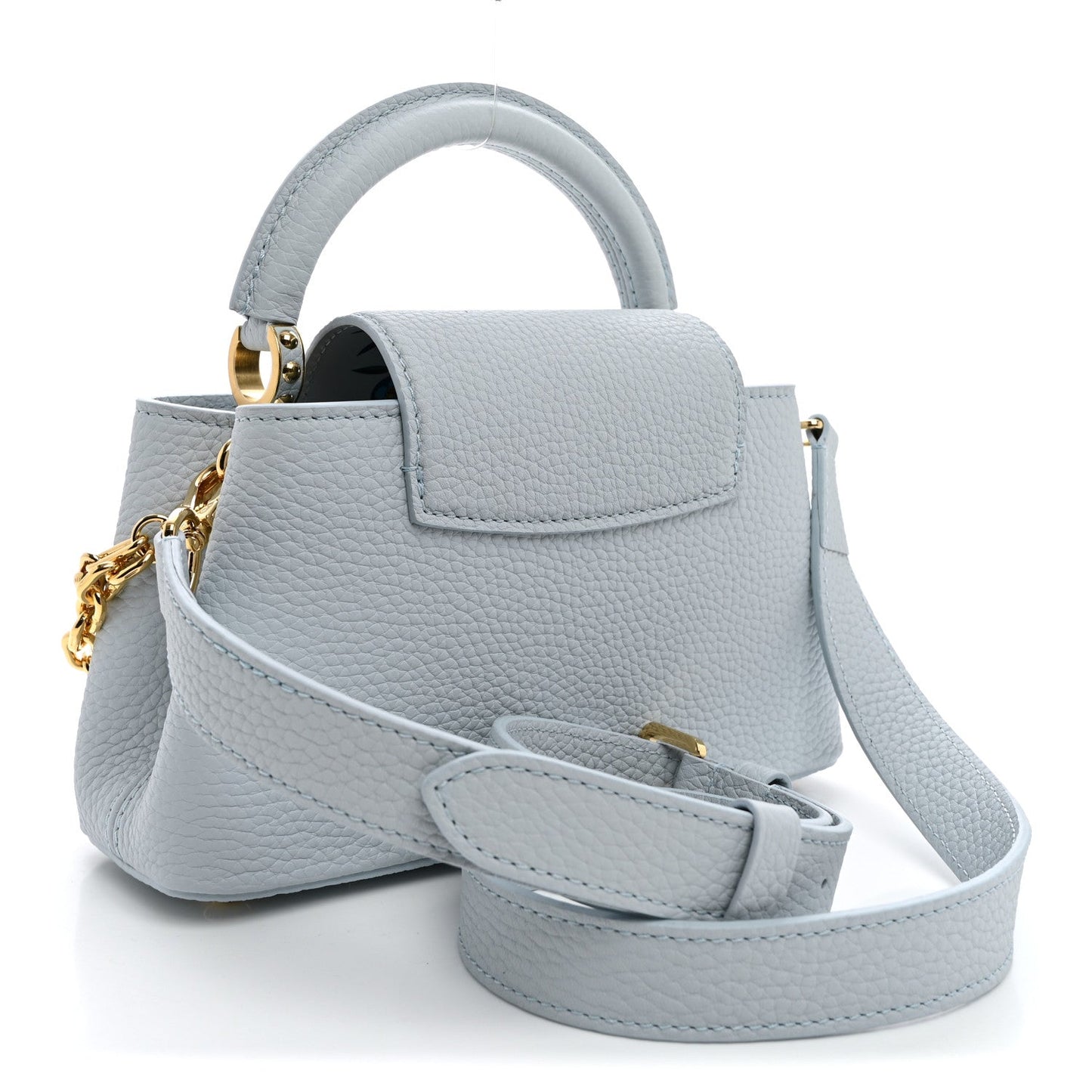 LV X TM Taurillon Capucines East West Mini Olympe Blue