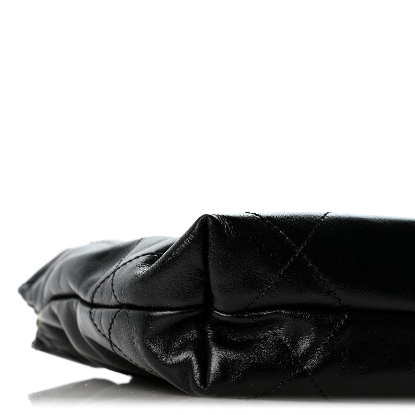 Shiny Calfskin Quilted Mini Chanel 22 Black