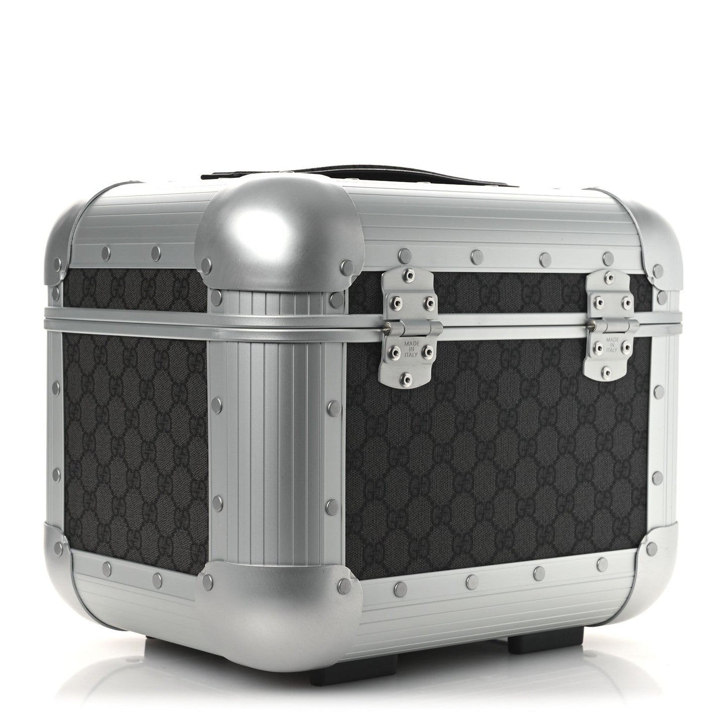 GG Supreme Monogram Aluminum Porter Beauty Case Silver