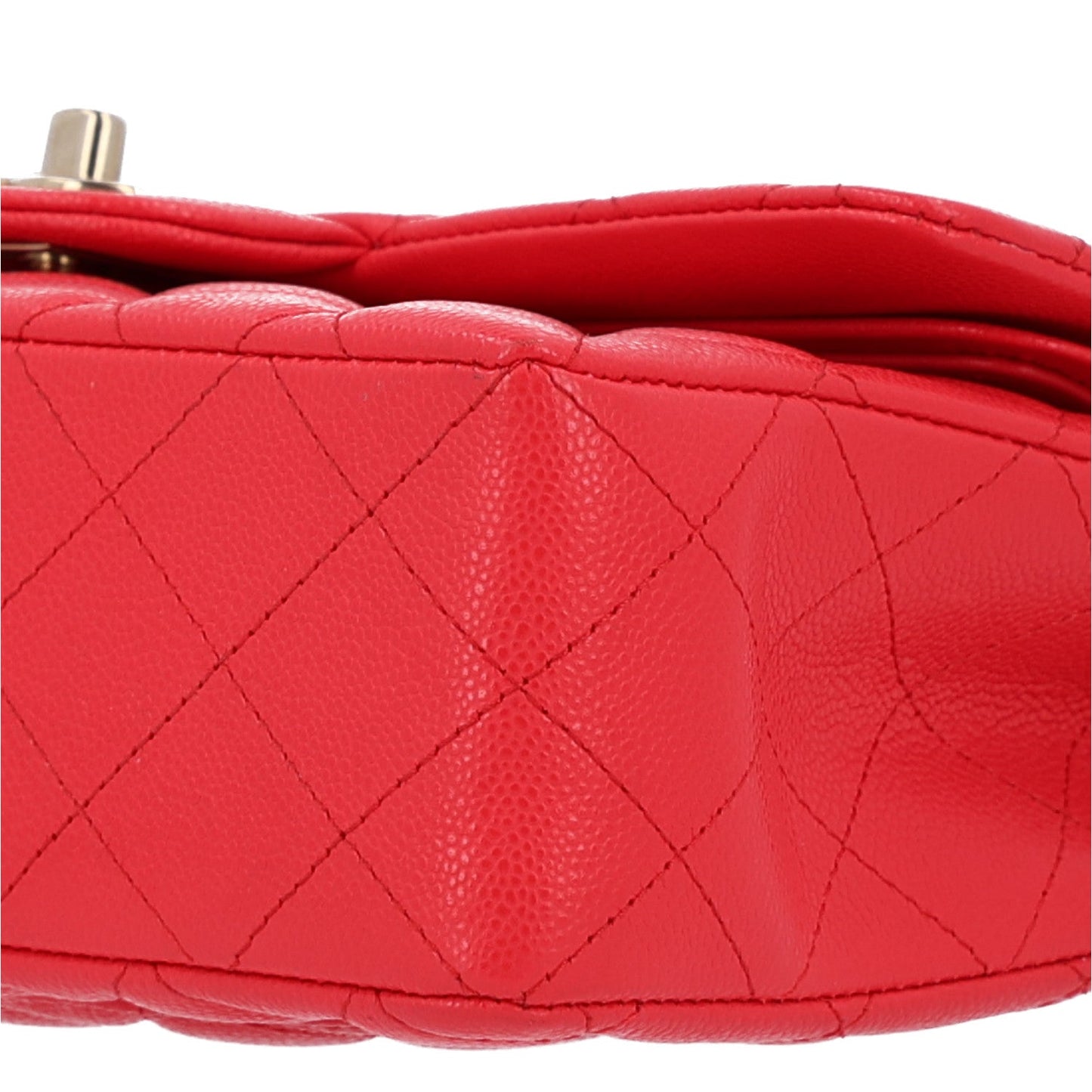 Caviar Quilted Small Double Flap Red