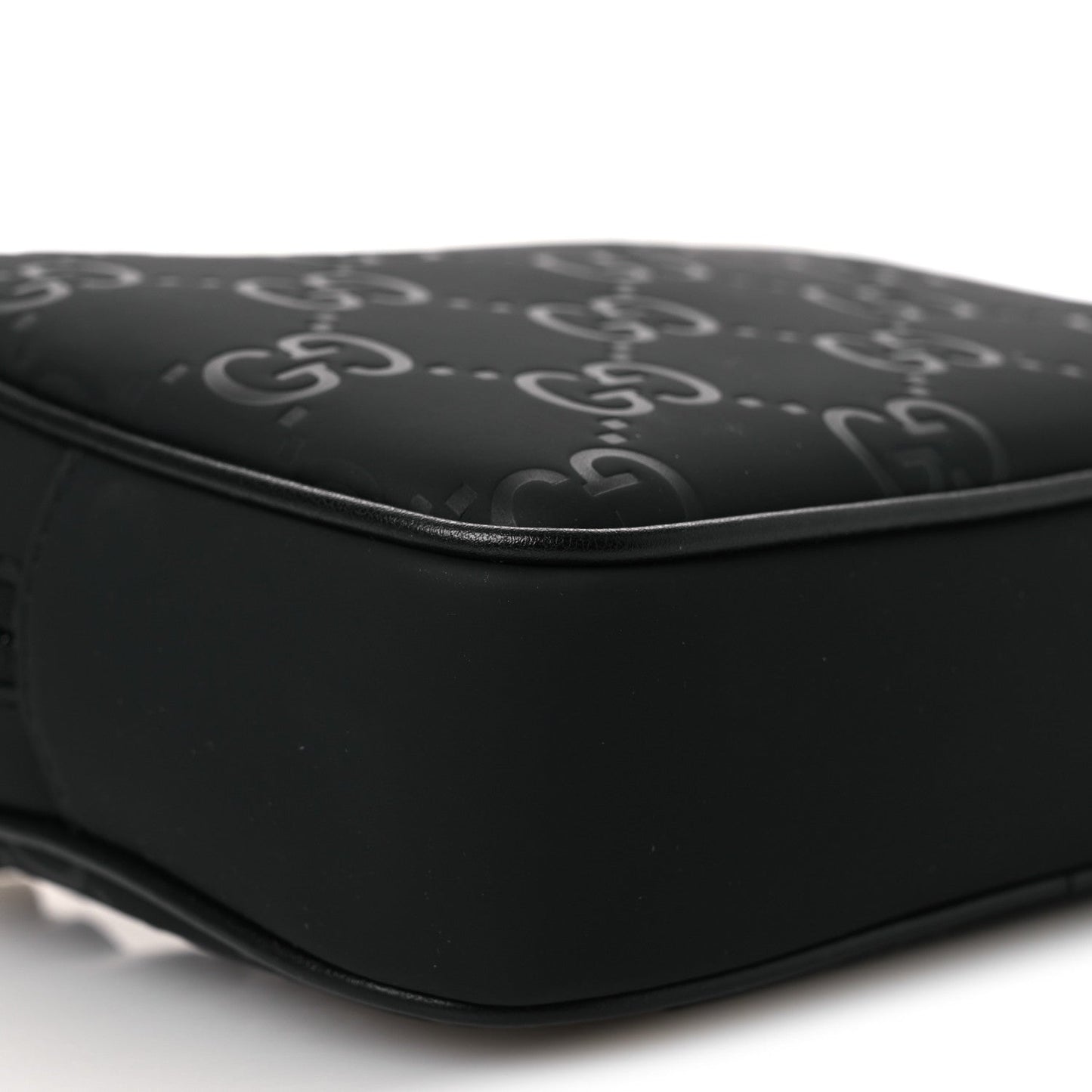 Rubber Effect Monogram GG Crossbody Bag Black