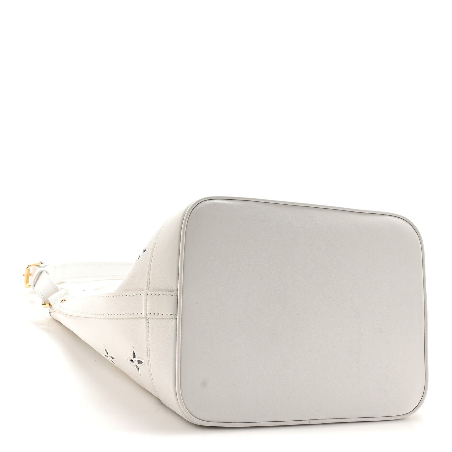 Calfskin Monogram Cutout Petit Noe White