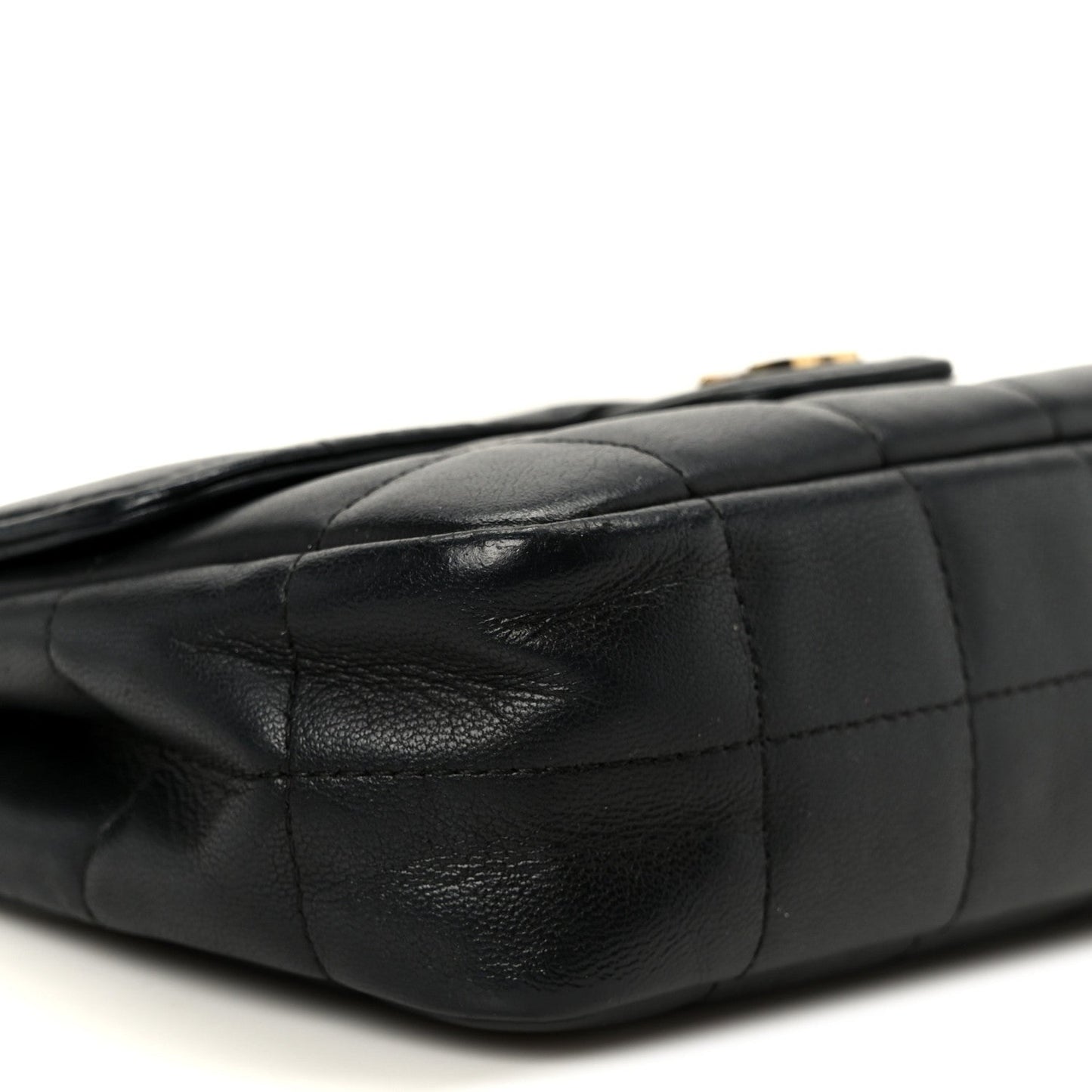 Lambskin Quilted Mini Chocolate Bar Flap Black