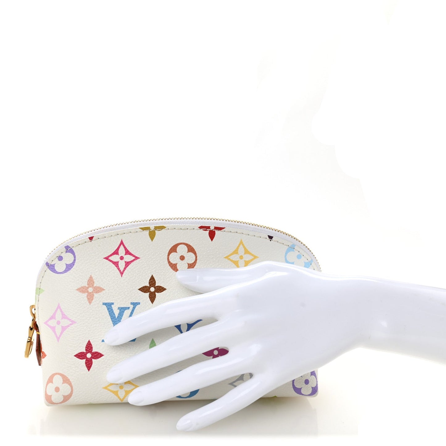 LV x TM Monogram Multicolor Cosmetic Pouch PM White