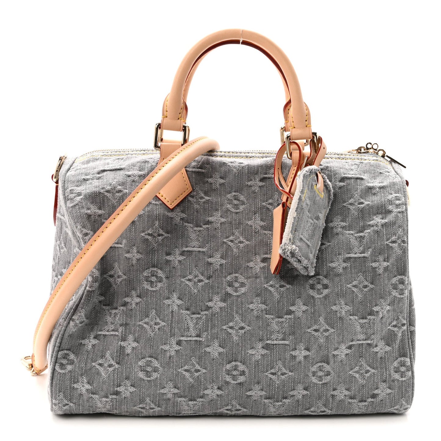 Monogram Denim Speedy Soft 30 Washed Gray