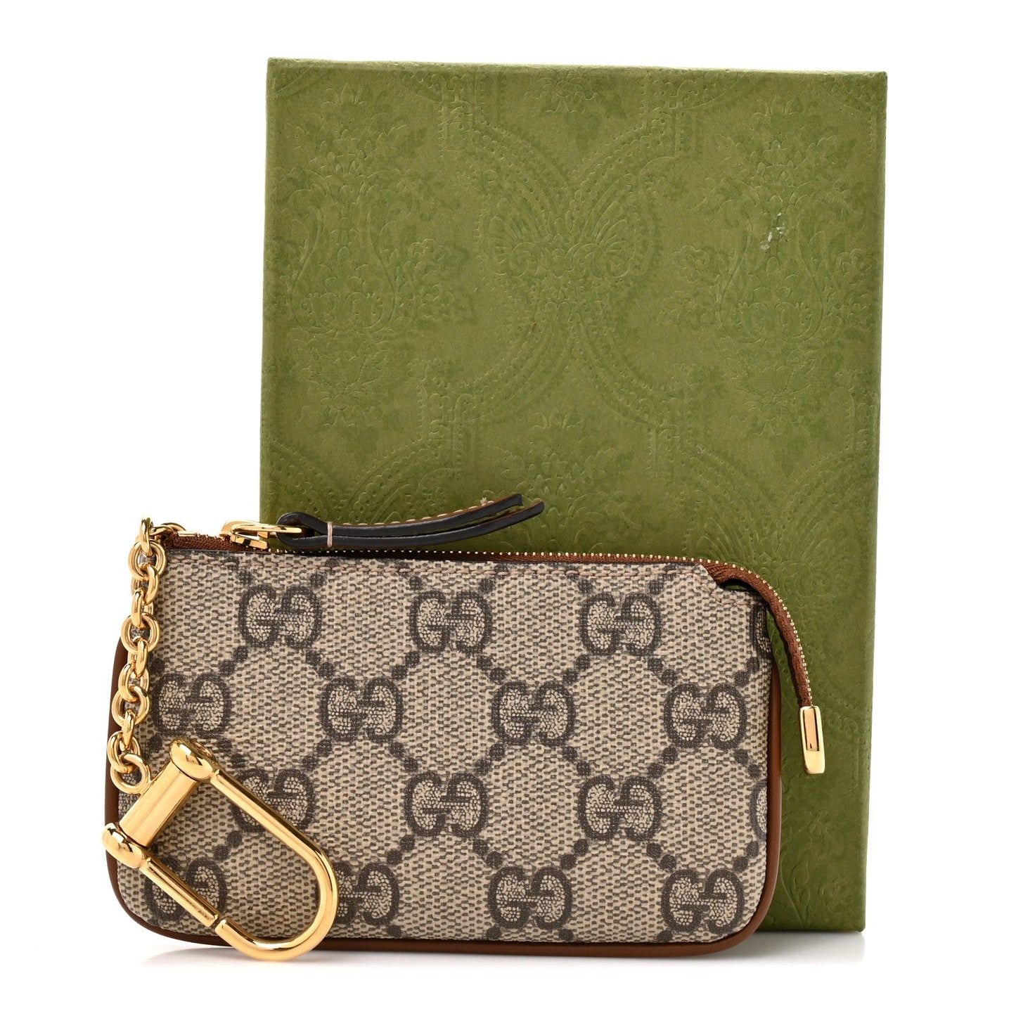 GG Supreme Monogram Key Case Beige Ebony Cuir