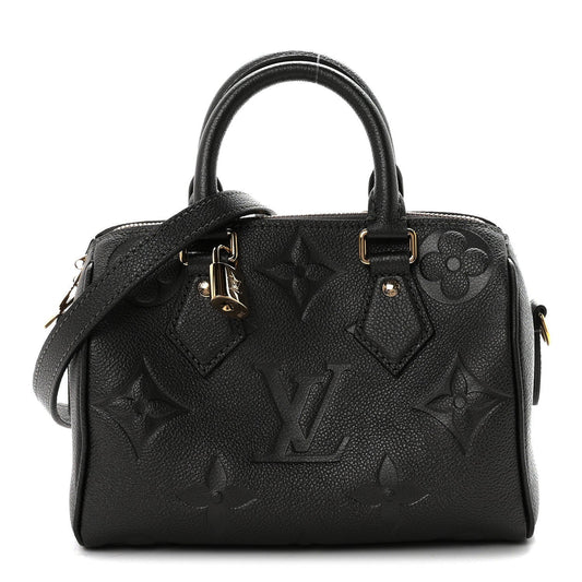 Shimmery Empreinte Monogram Giant Speedy Bandouliere 20  Gun Metal