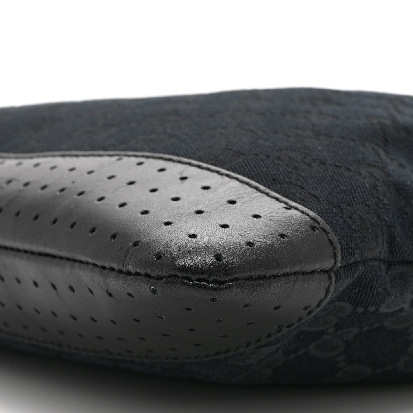 Monogram Calfskin Perforated Medium Flat Messenger Bag Black