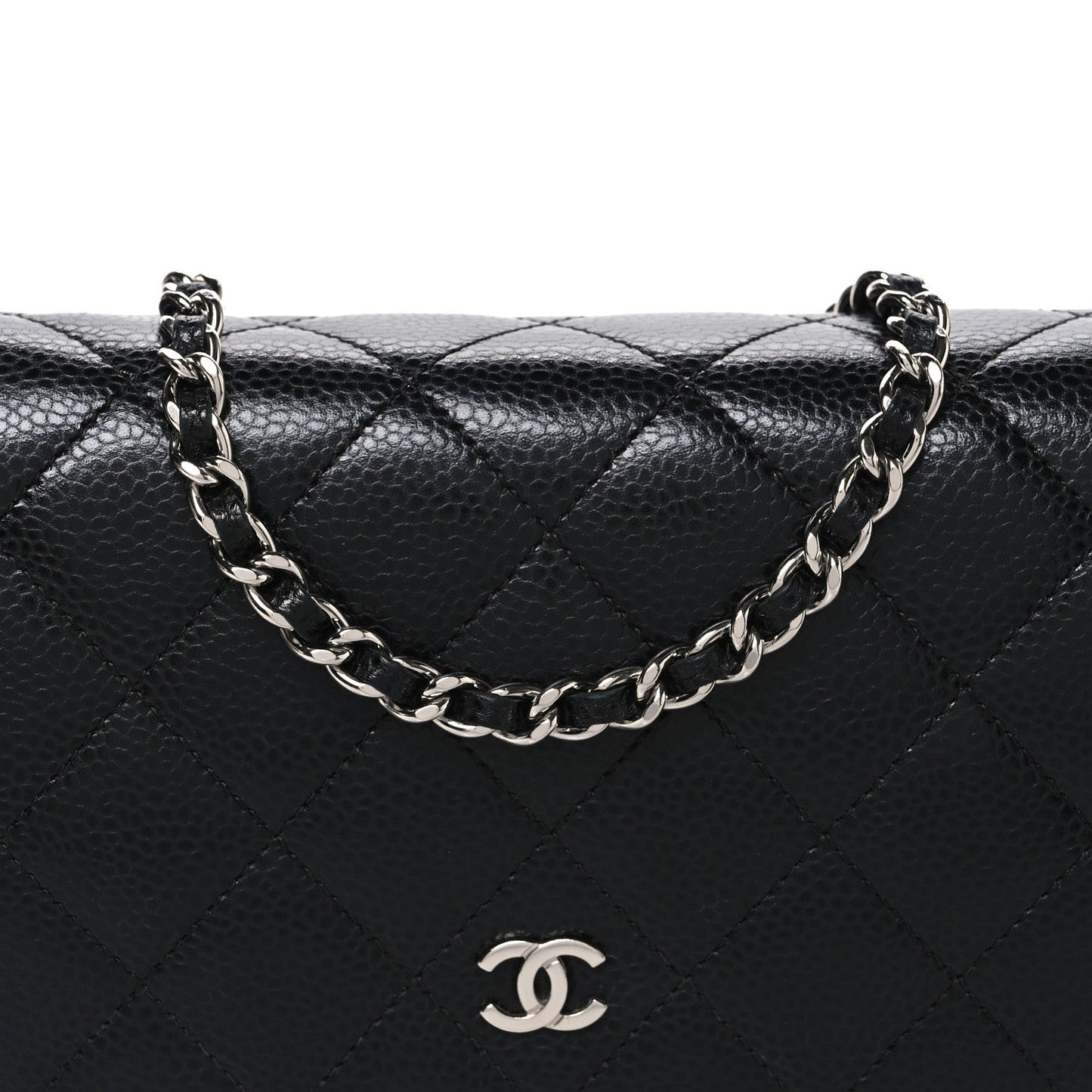 Caviar Quilted Wallet On Chain WOC Black
