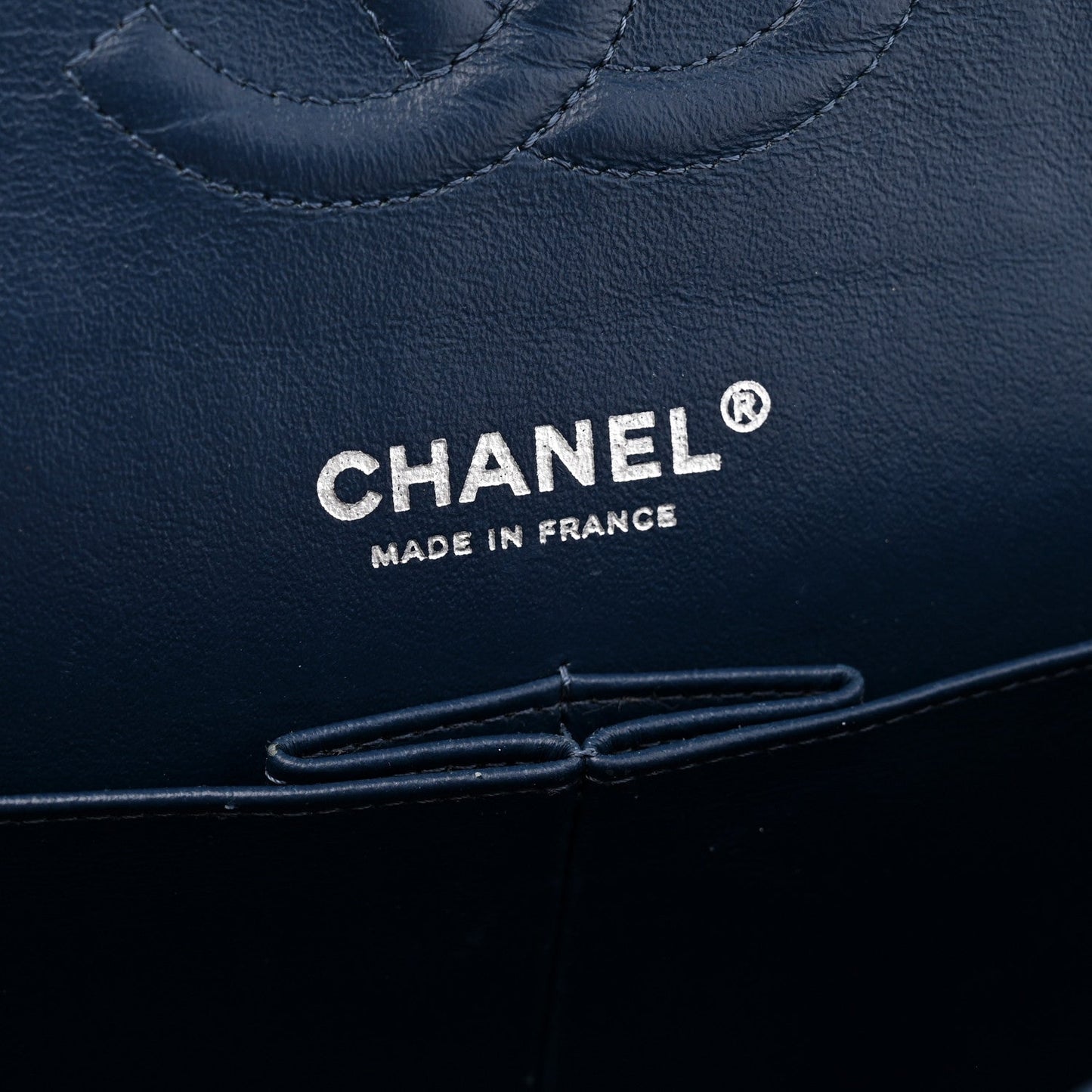 Caviar Quilted Medium Double Flap Navy