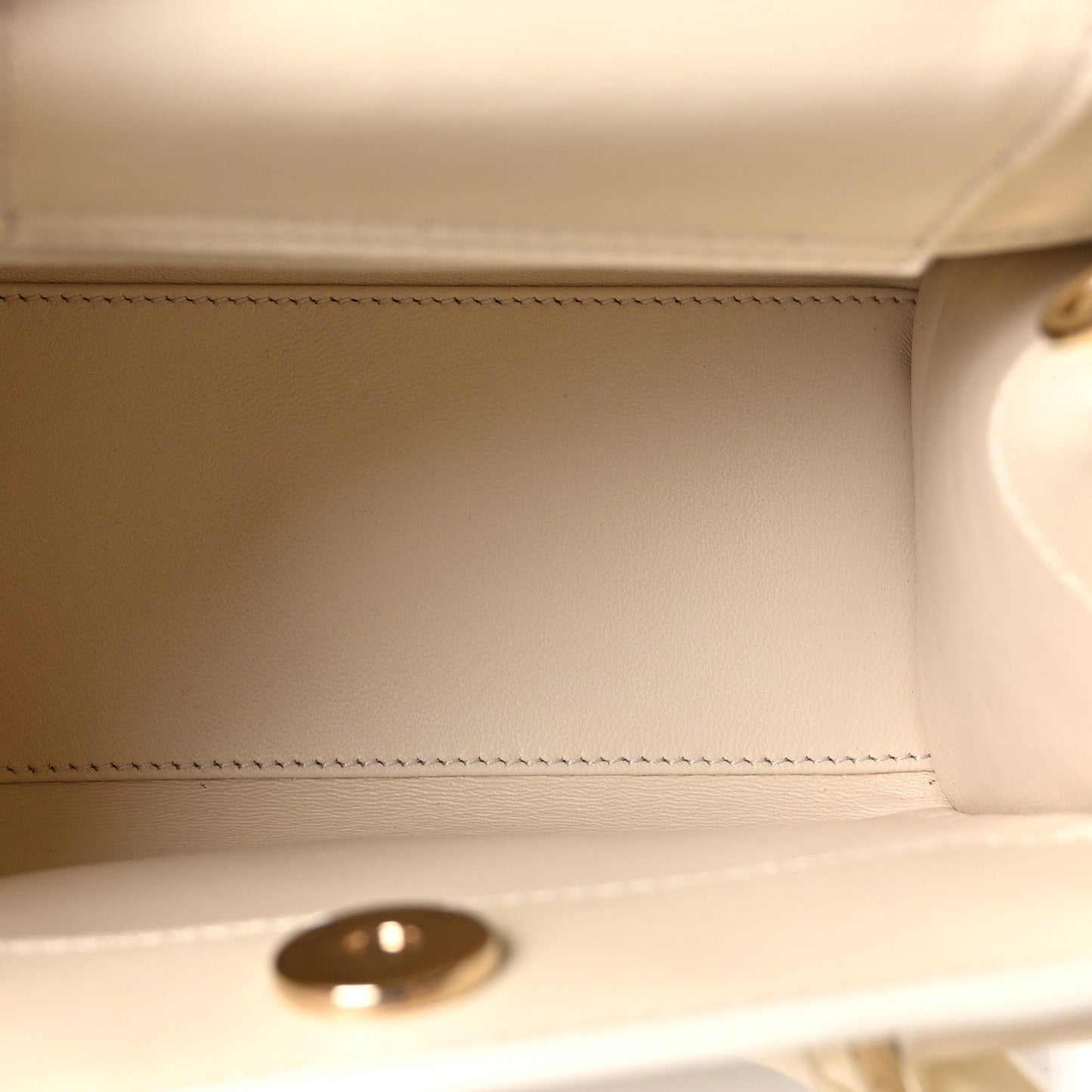 Sweetbread Calfskin Mini Diana Tote Bag New Ivoire