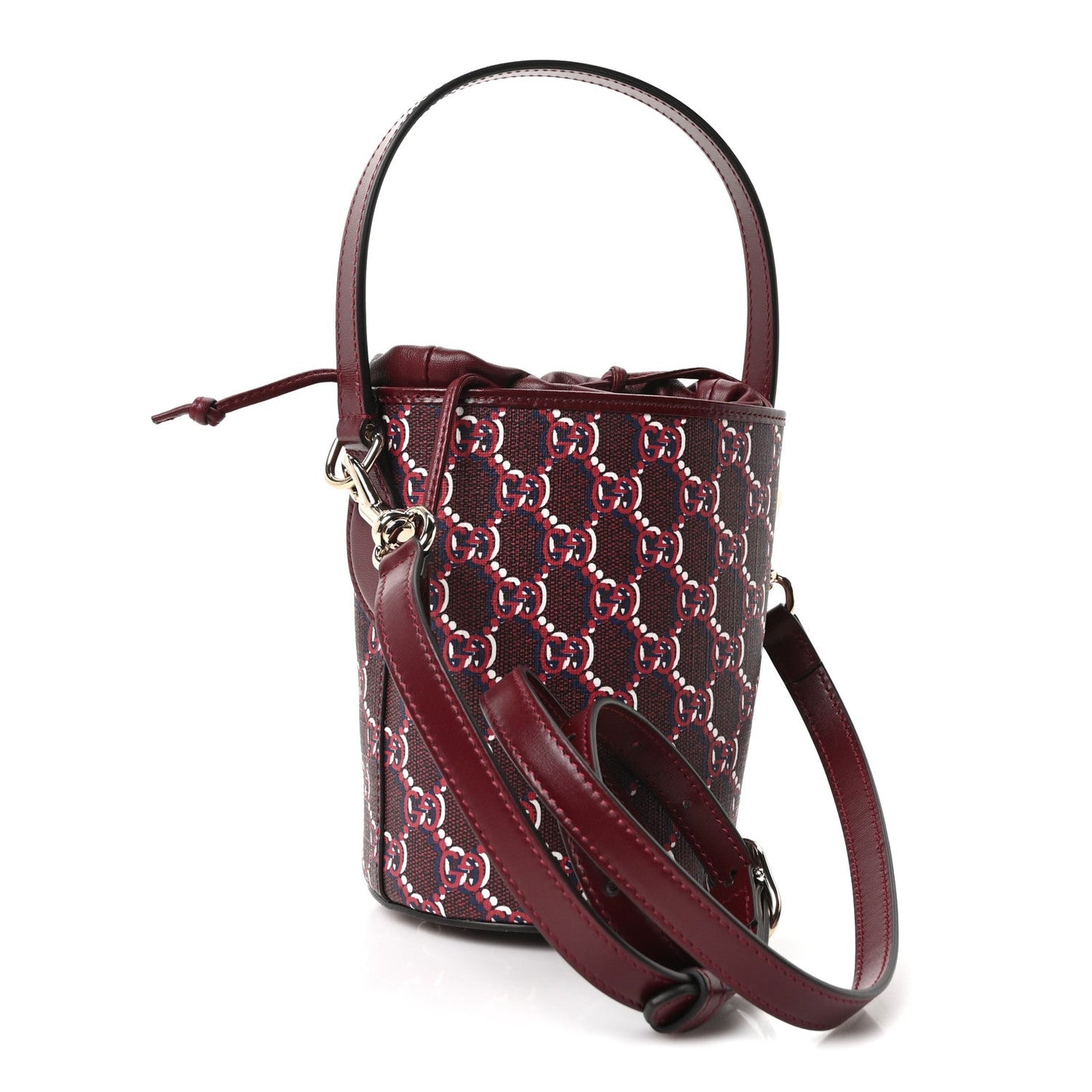 GG Shadow Monogram Mini Bucket Bag Rosso Ancora Red