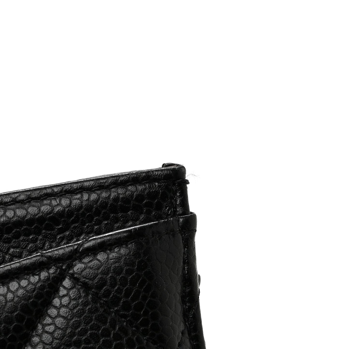 Caviar Quilted Card Holder Black