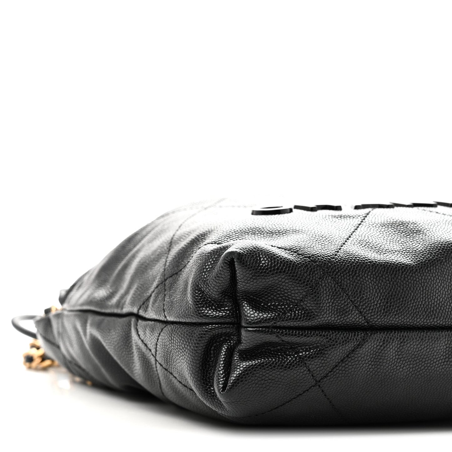 Shiny Caviar Quilted Monochrome Mini Chanel 22 Black