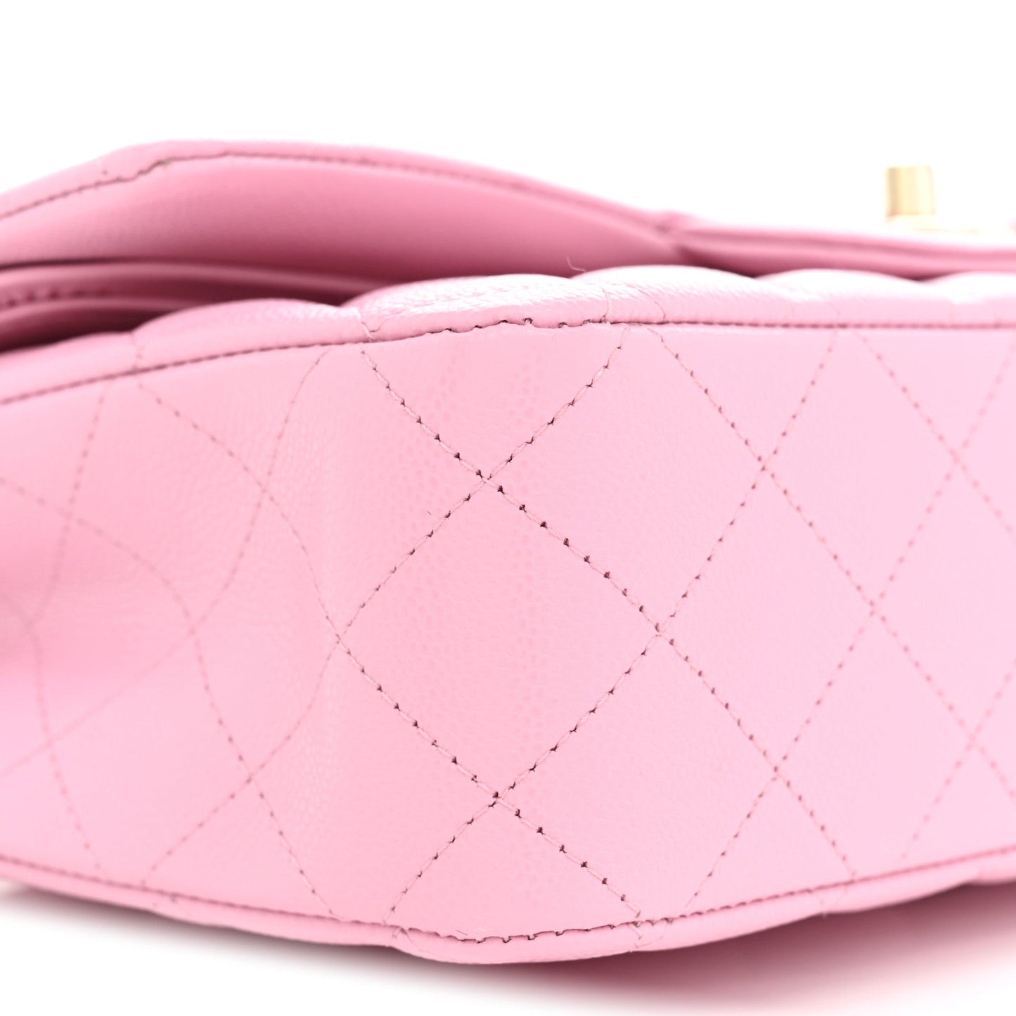 Caviar Quilted Medium Double Flap Light Pink