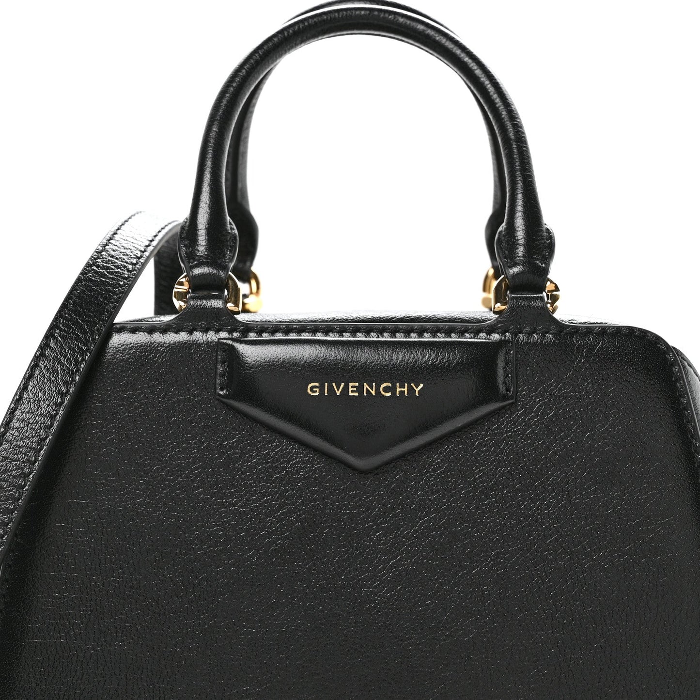 Tumbled Buffalo Mini Antigona Cube Bag Black