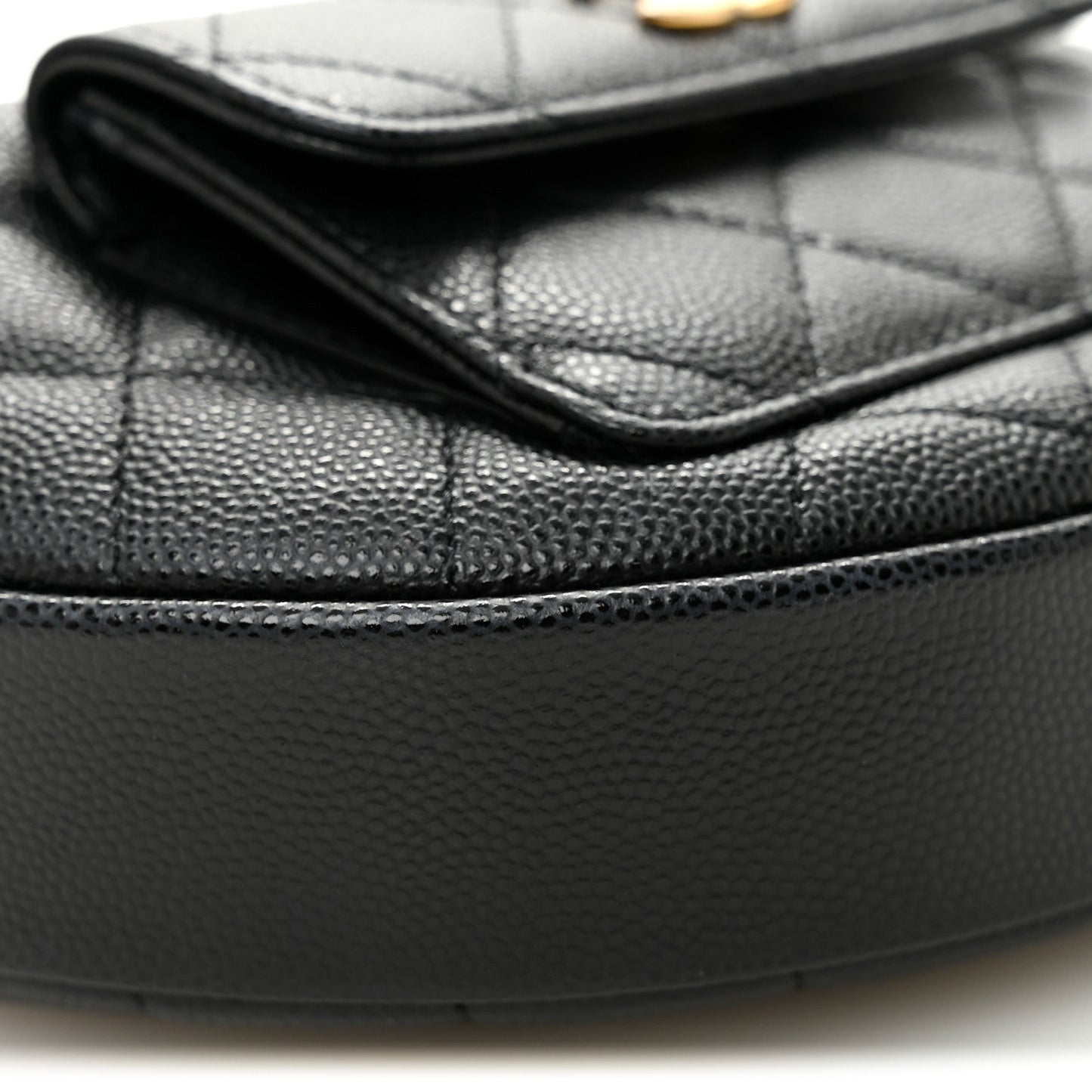 Caviar Quilted Polly Pocket Pouch Hobo Black
