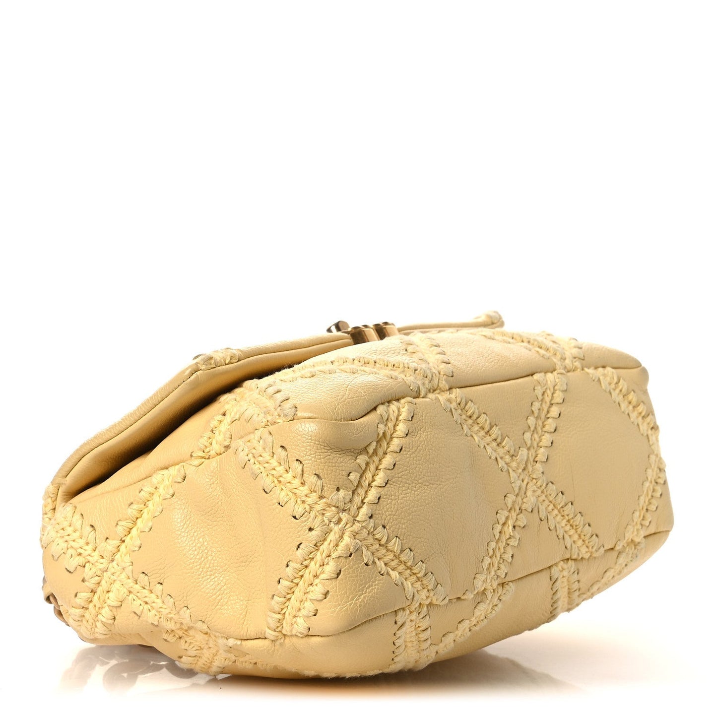 Calfskin Crochet Medium Chanel 19 Flap Yellow