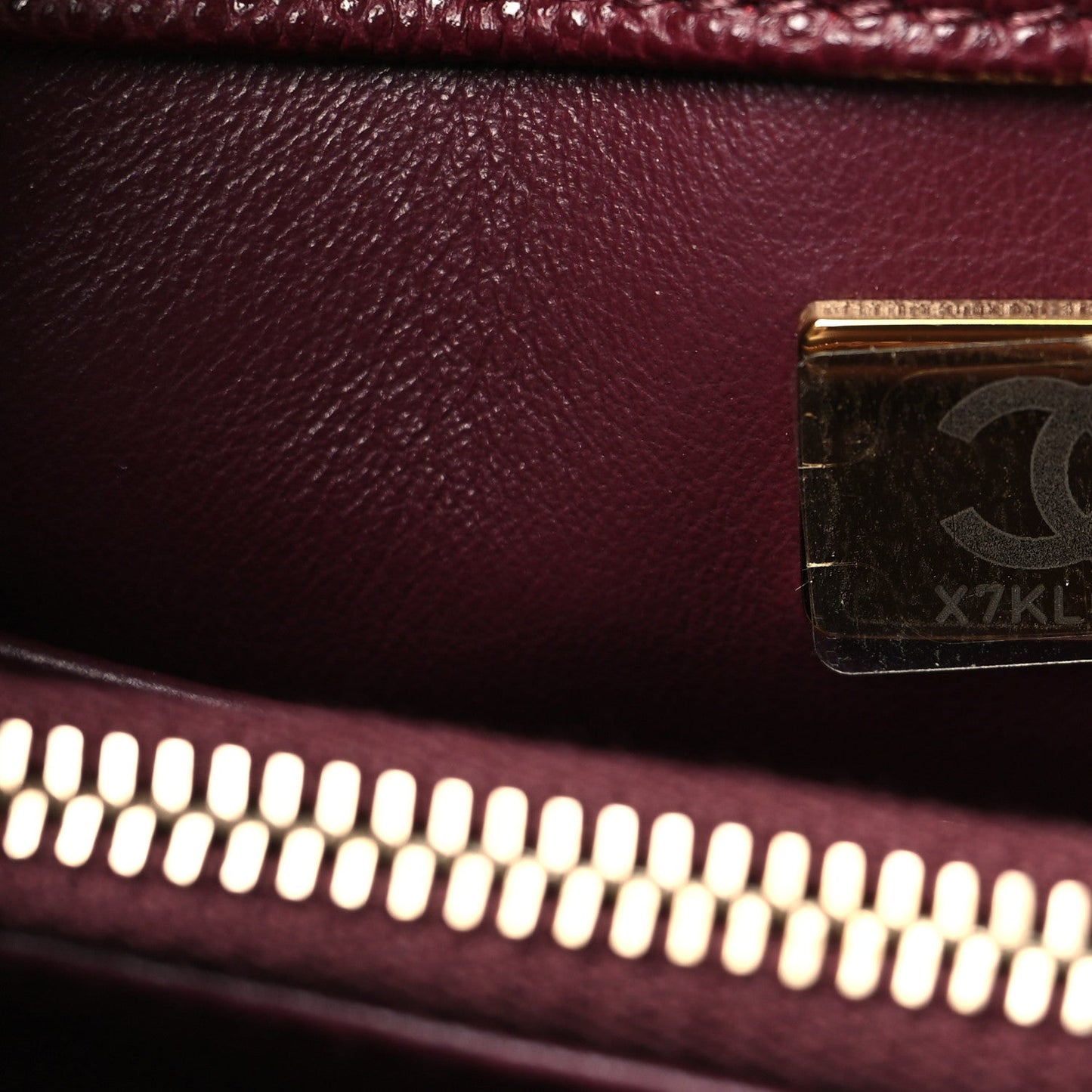Caviar Quilted Small Coco Handle Flap Burgundy