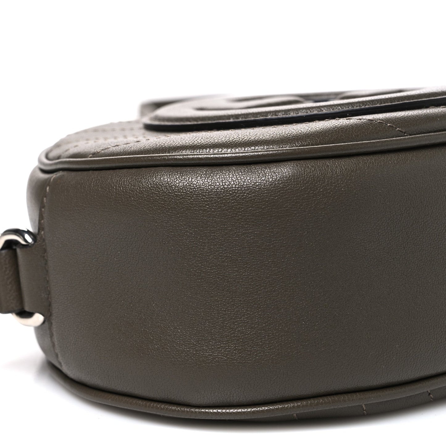 Sakai Be Green Calfskin Diagonal Stitched Mini Blondie Shoulder Bag Craclet Brown