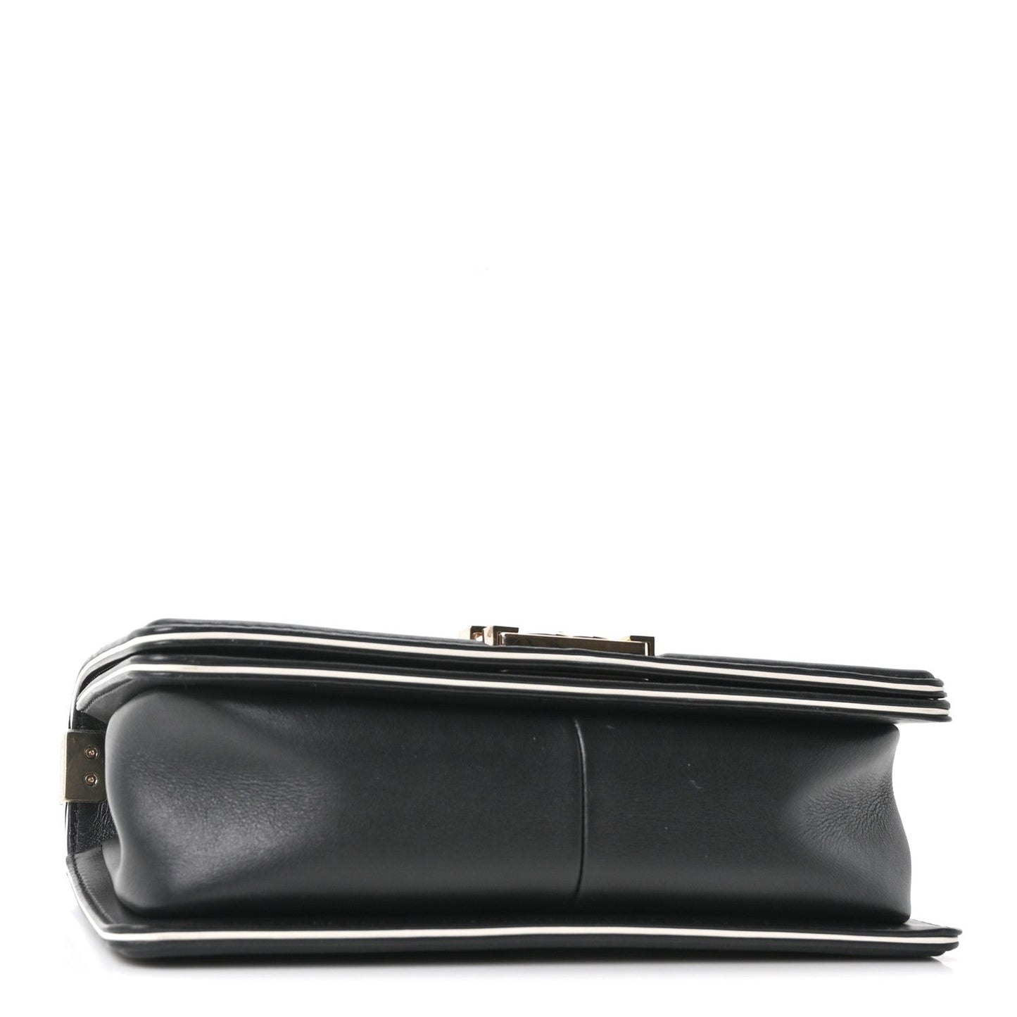 Calfskin Quilted Medium Boy Top Handle Flap Black