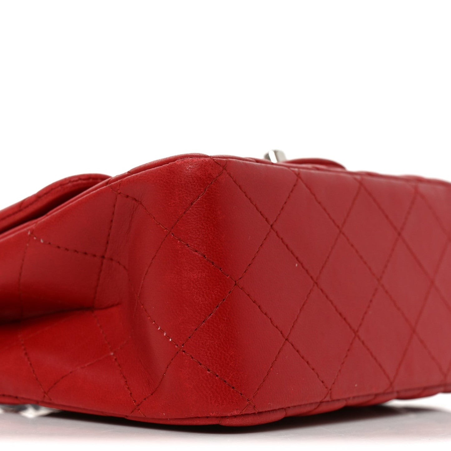 Lambskin Quilted Mini Square Flap Red