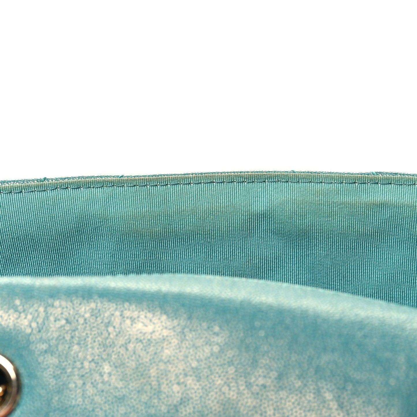 Caviar Chevron Quilted Small Statement Flap Turqouise