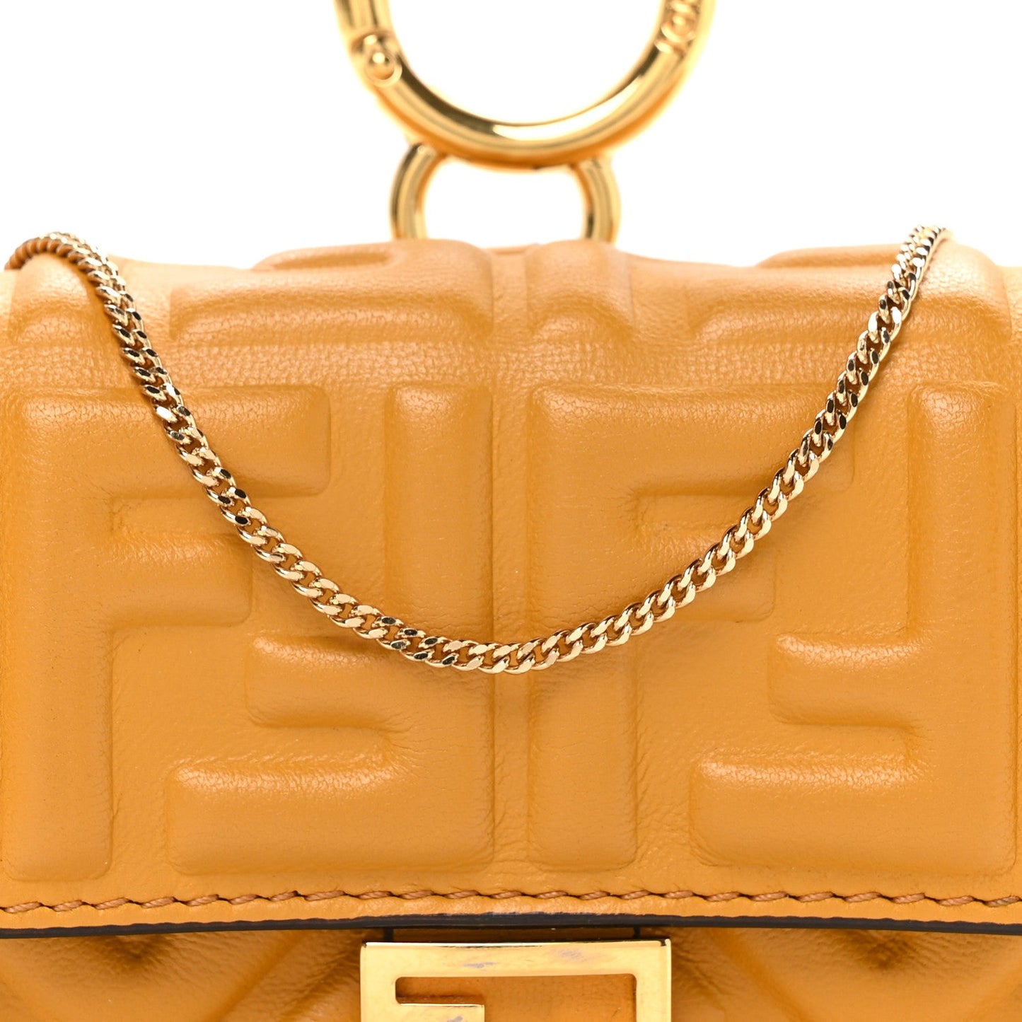 Nappa Matisse FF Embossed Nano Baguette Charm Zucca