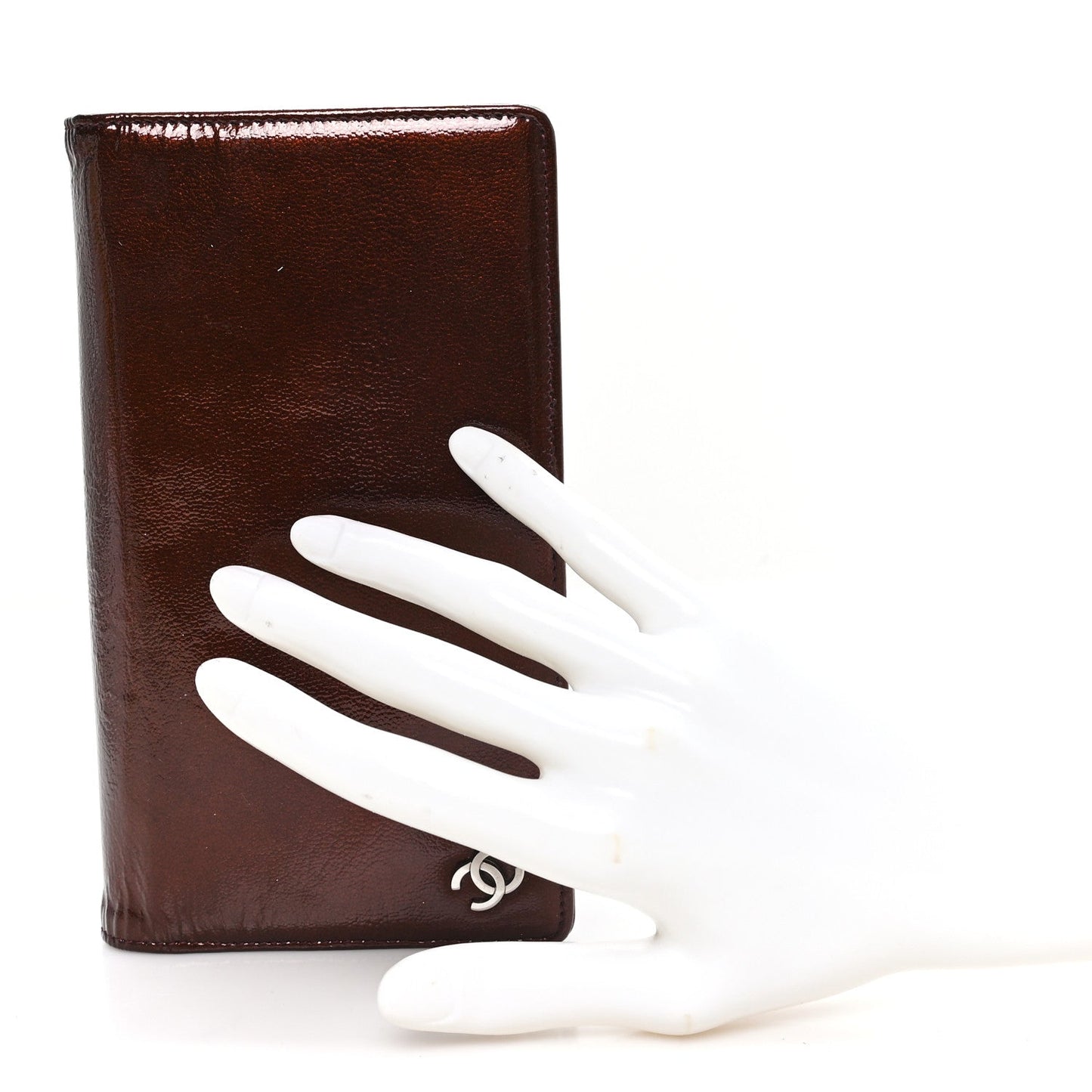 Grained Patent CC Yen Wallet Burgundy