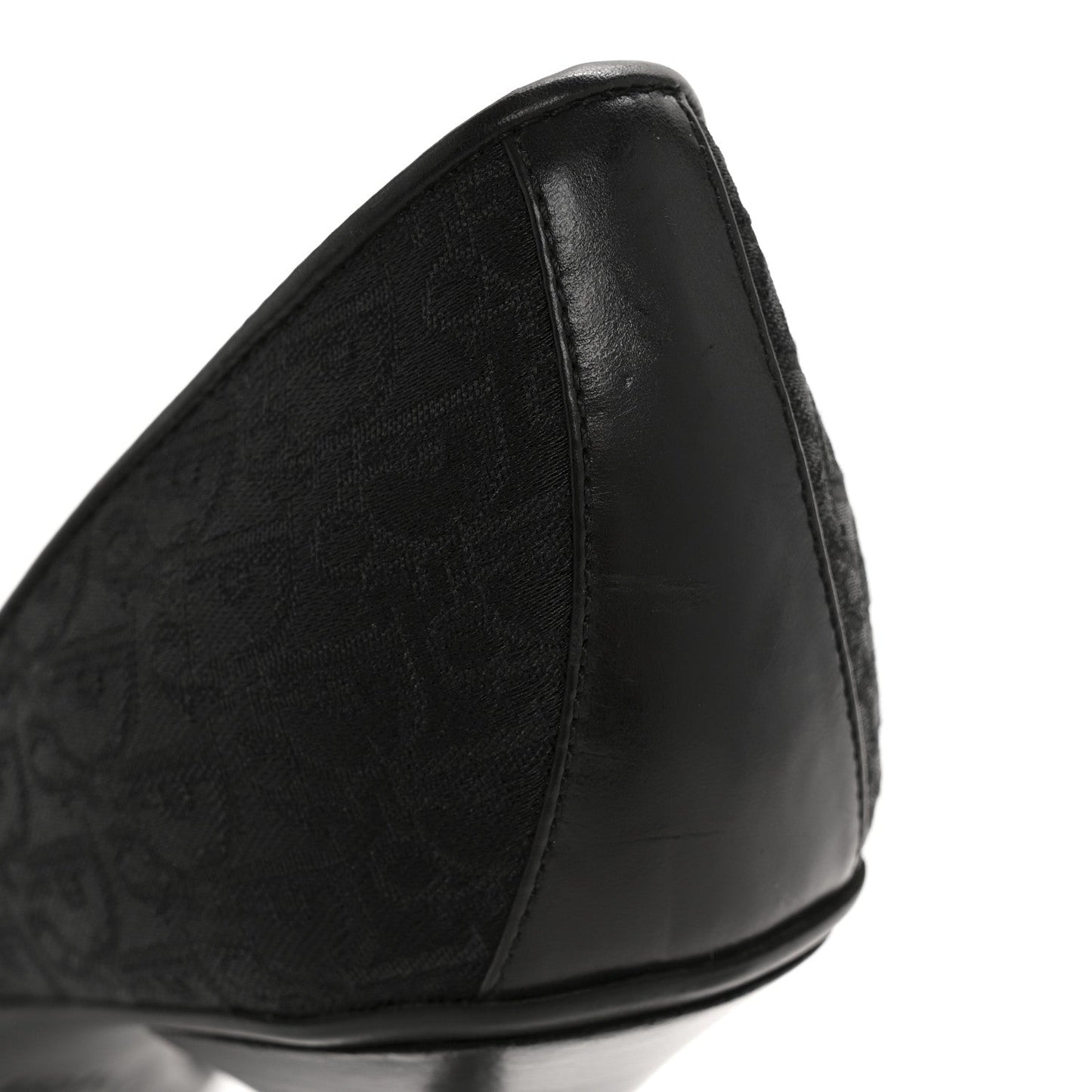 Canvas Monogram Sandals 37.5 Black
