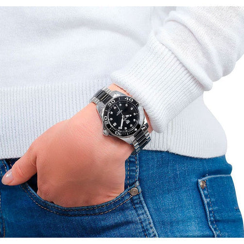 Tag Heuer Aquaracer Quartz Black Dial Two Tone Steel Strap Watch for Women - WAY131C.BA0913